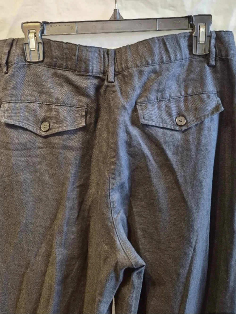 NWT Banana Republic M Black The Everyday Wide Leg Pant in Linen